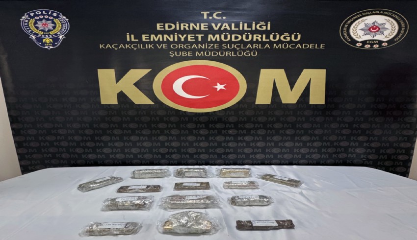 In Kapıkule wurden 25 Kilo und 190 Gramm zollfreies Gold beschlagnahmt